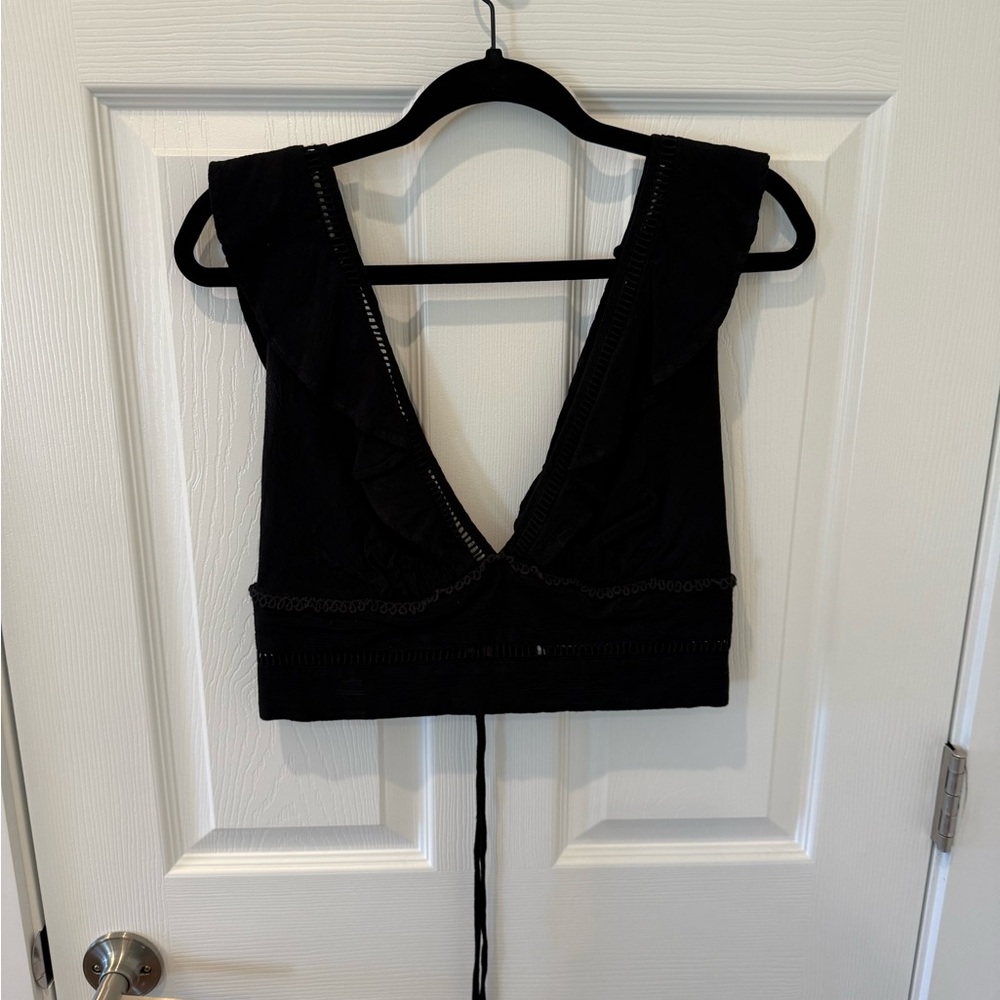 Free People Black Sleeveless Top